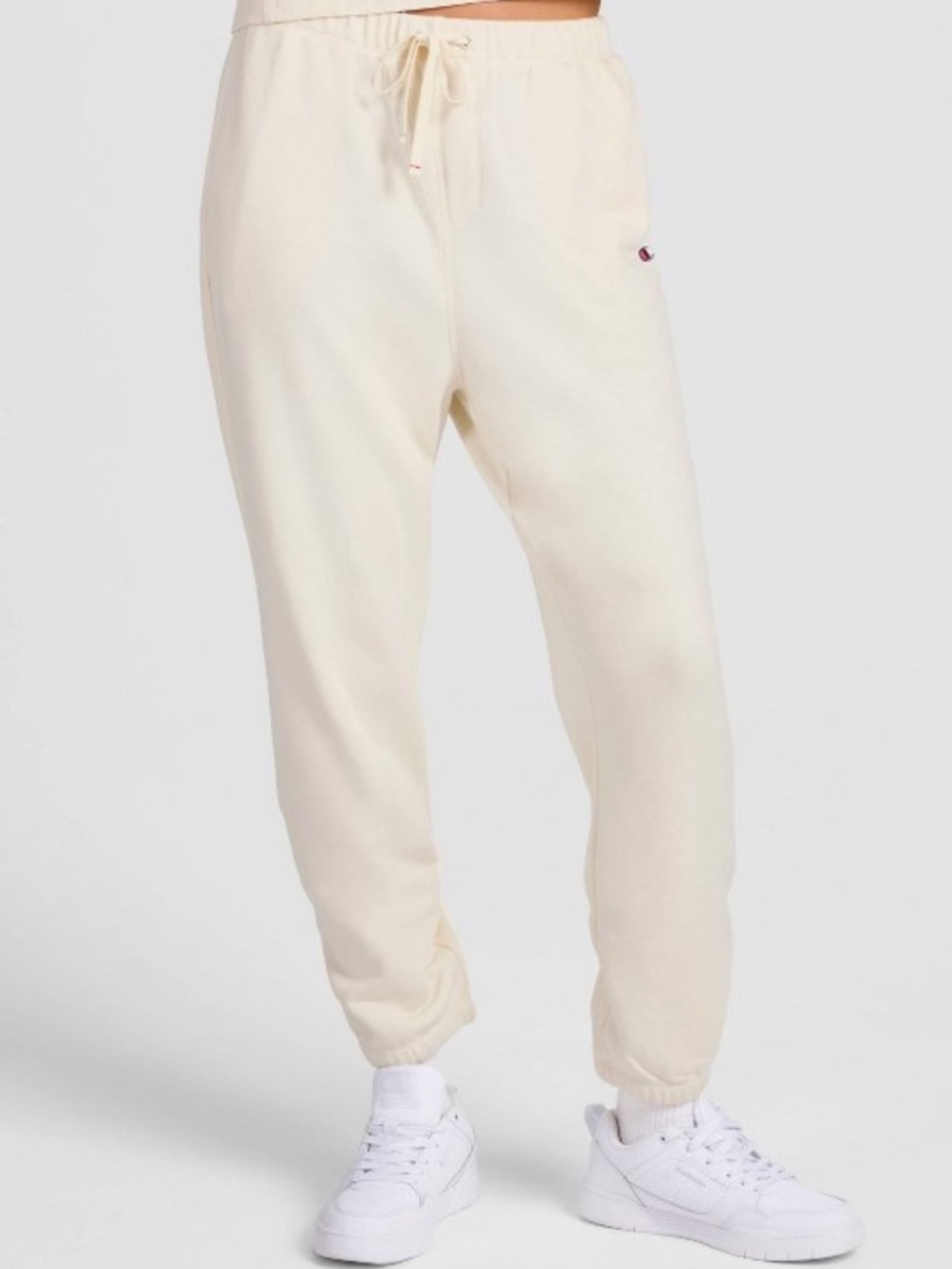 Champion Women’s high rise cropped French terry - Cream